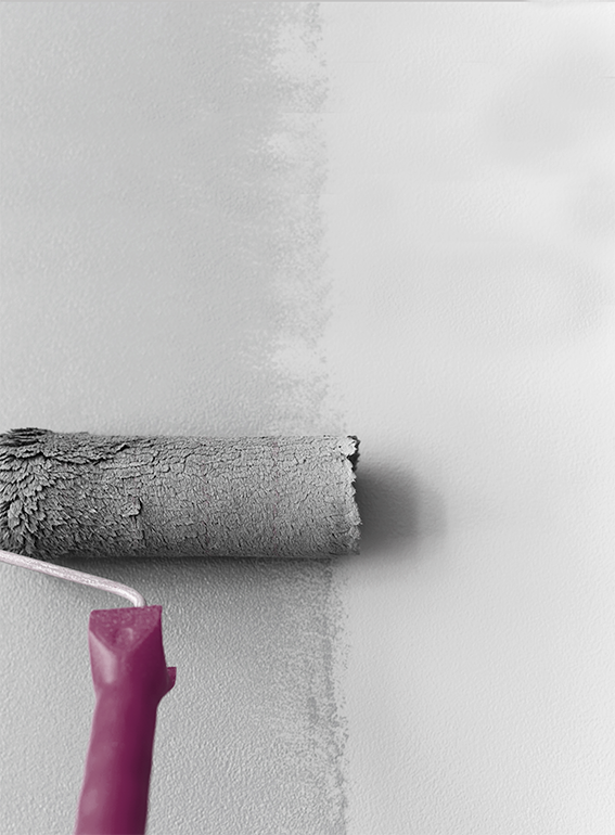 roller med färg på vägg